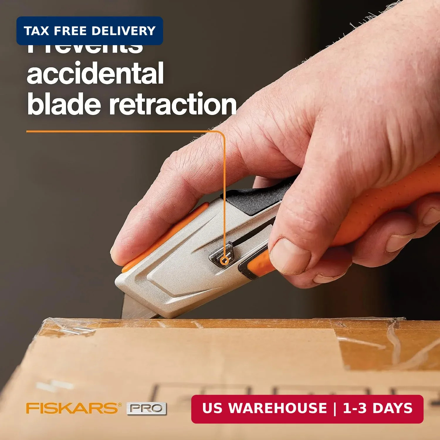 Pro Retractable Utility Knife, Heavy Duty Box Cutter with CarbonMax Long