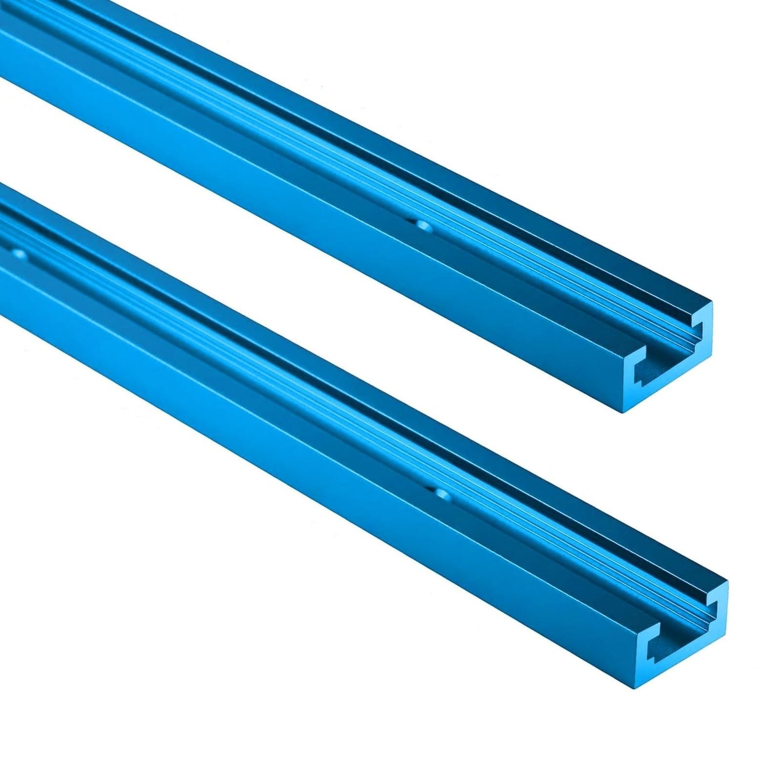 2 PCS 30 Inch Aluminum TTrack DoubleCut Universal PreDrilled Blue
