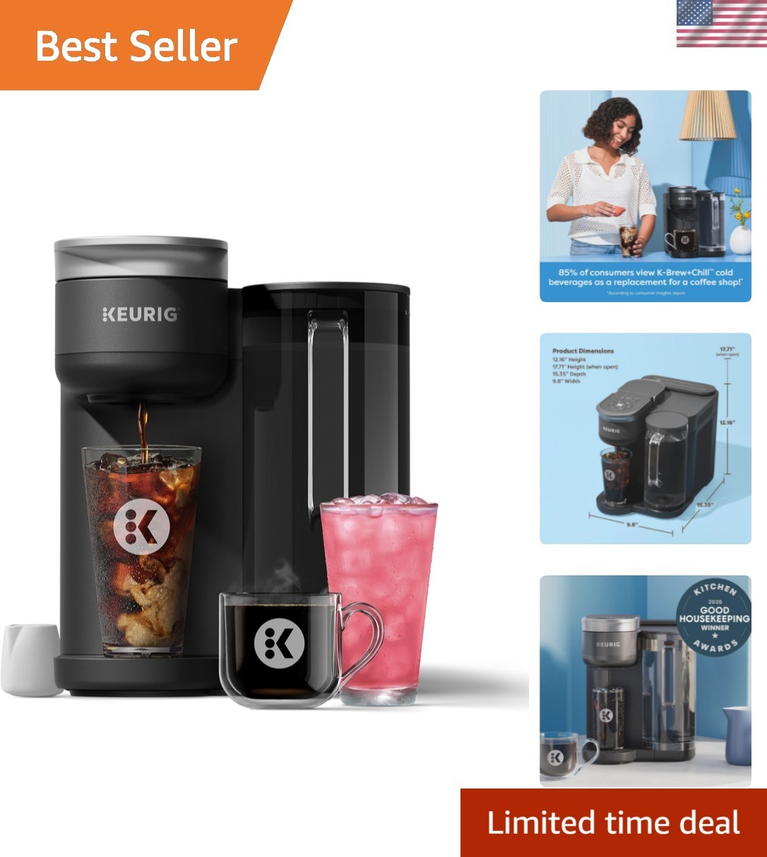 K-Brew+Chill Iced or Hot Single-Serve K-Cup Coffee Maker with MultiStream and...