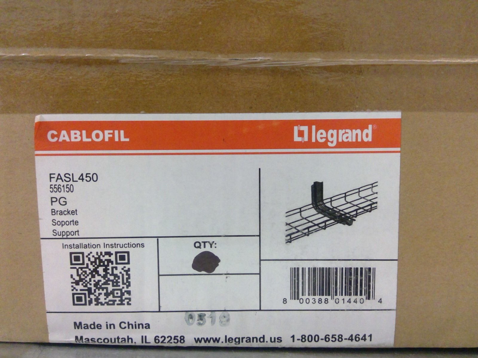 Legrand / Cablofil FASL450 556150 L Bracket **Free Shipping**