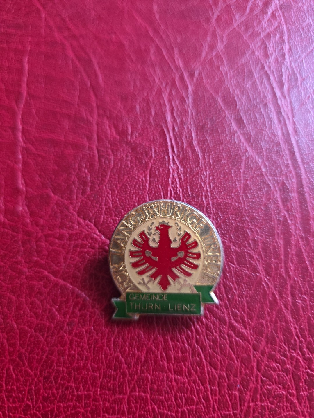 Old pin hat pin hiking pin brooch municipality of Thurn Lienz
