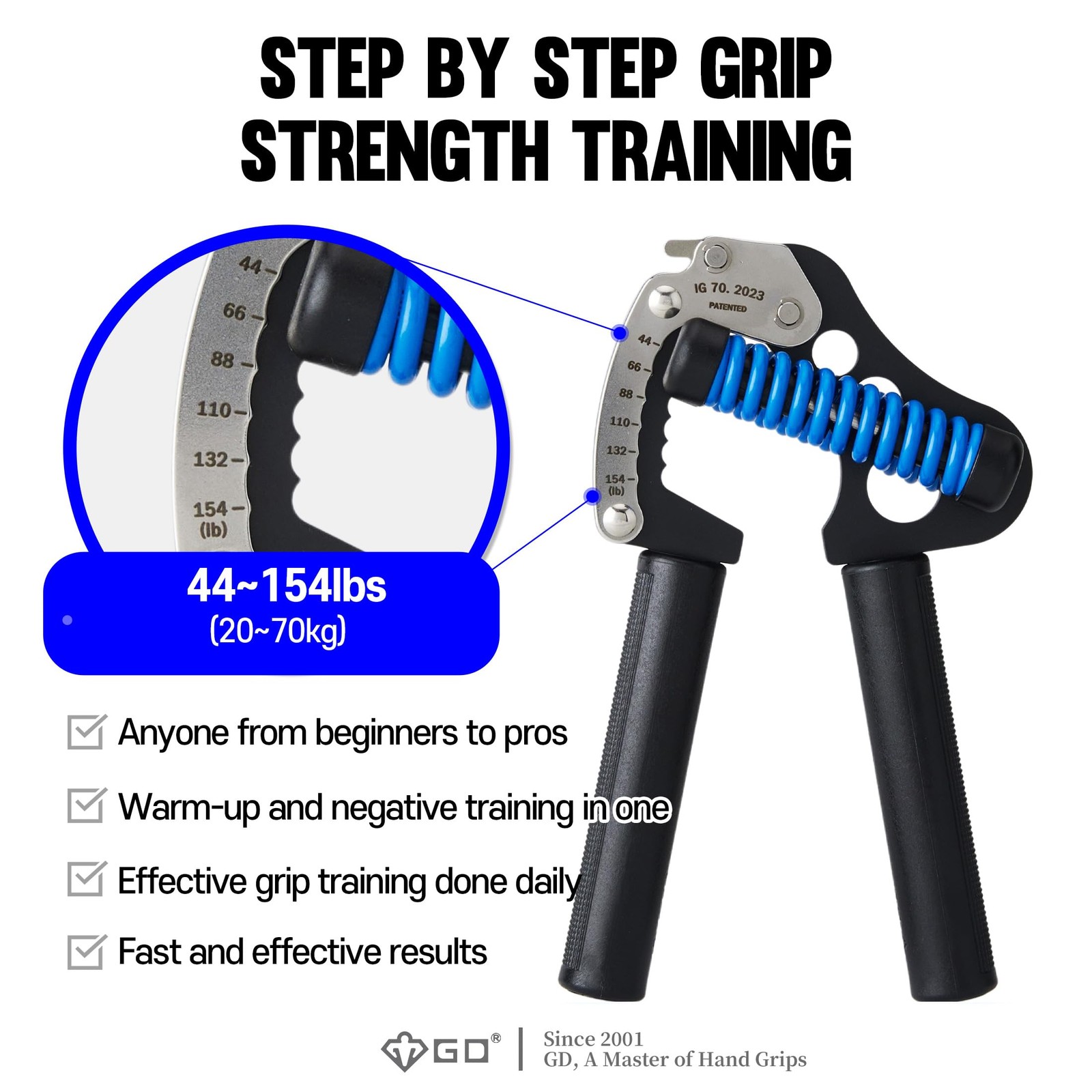 IRON GRIP 70(P) Adjustable Grip Strength Trainer Wrist Forearm Exerciser