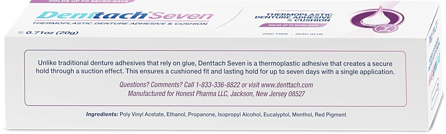 Denttach Seven Denture Adhesive, Thermoplastic Cushion,...