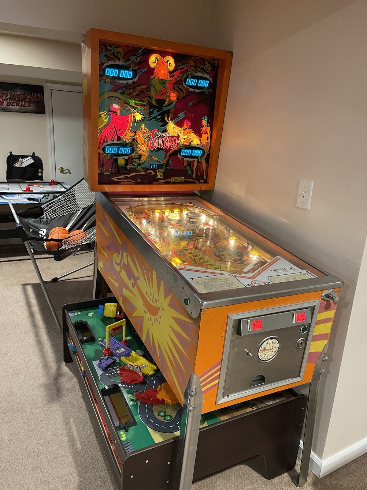 SINBAD Pinball BACKGLASS by GOTTLIEB 1978