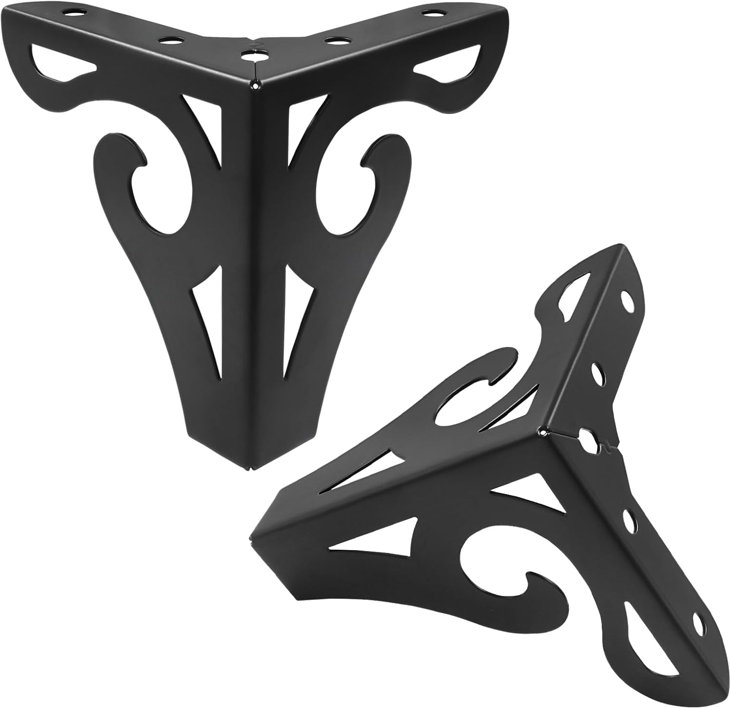 4 Inch Hollow Out Furniture Legs Set of 4 Black Artistic Metal Sofa Cabinet Legs
