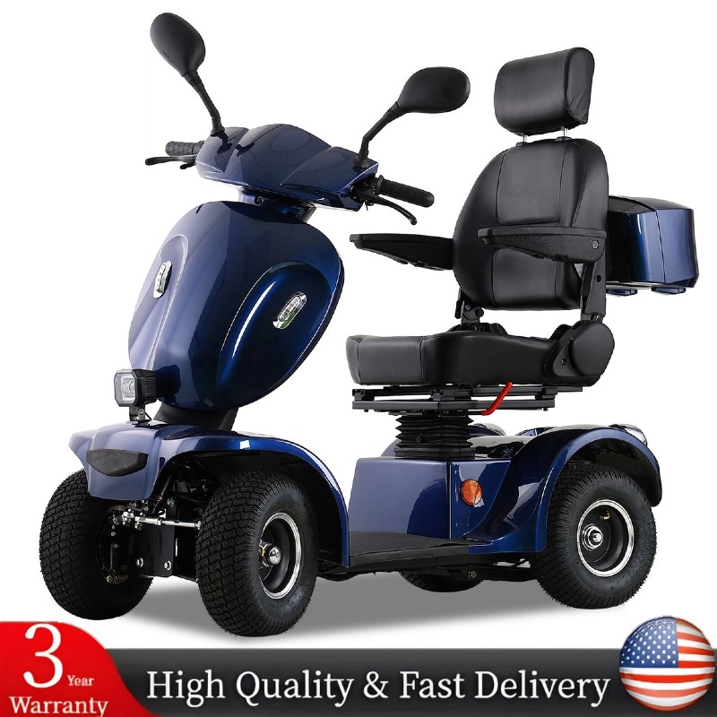 1000W 4-Wheel Heavy Duty Mobility Scooters w/ 16″ Tire for Seniors 500lbs 15MPH