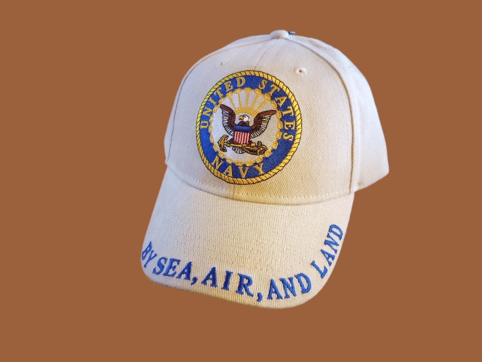 NEW U.S MILITARY NAVY EMBROIDERED KHAKI HAT BASEBALL CAP OFFICIAL LICENSED HATS