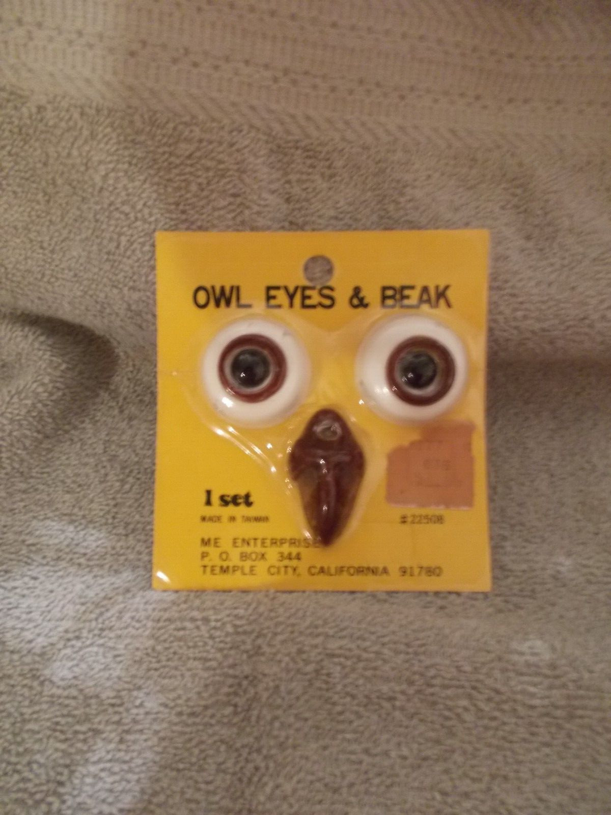 Vintage Ceramic Owl Eyes & Beak For Macramé or Crafts ME Enterprises New NIP