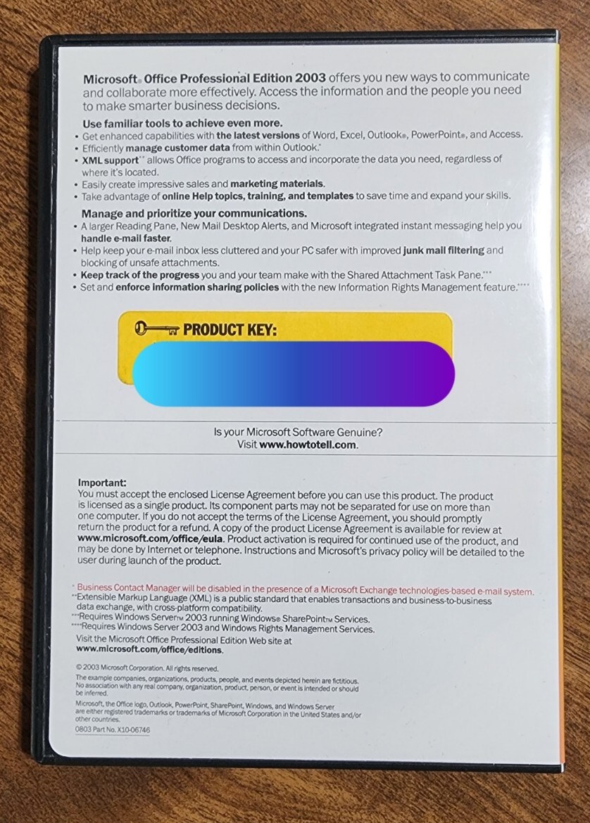 Microsoft Office Professional Edition 2003 w/ Product Key