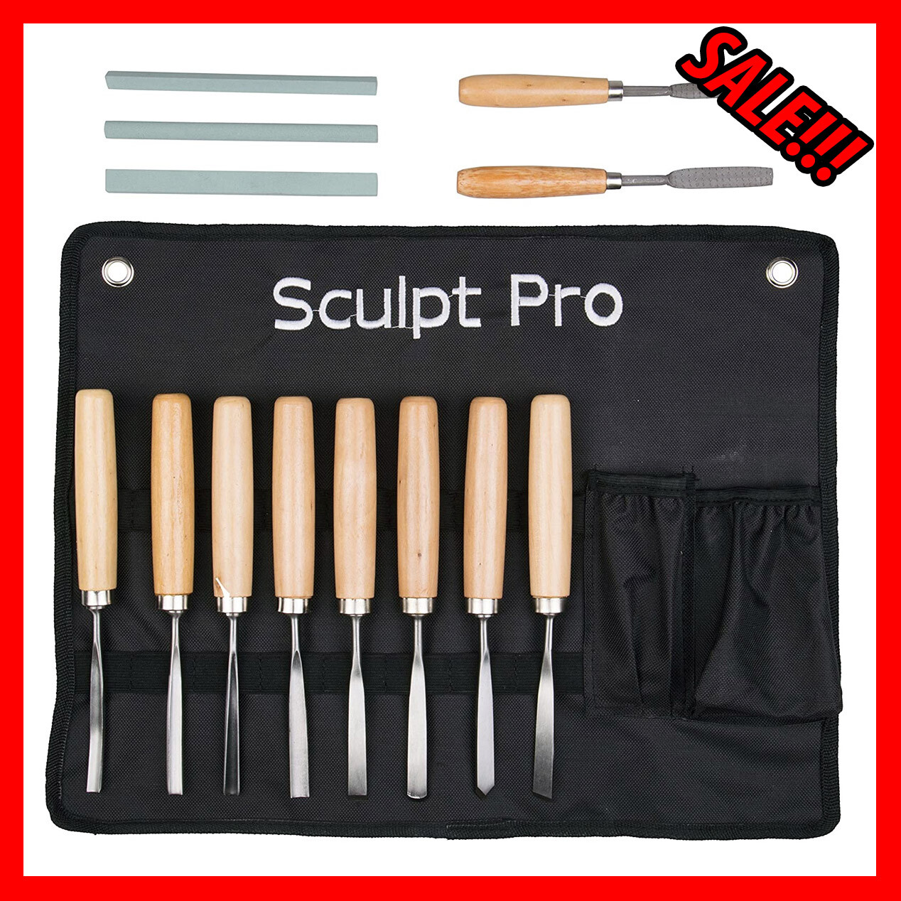 Wood Carving Set Hand Chisel Set 12 Piece Professional Woodworking Gouges Kit