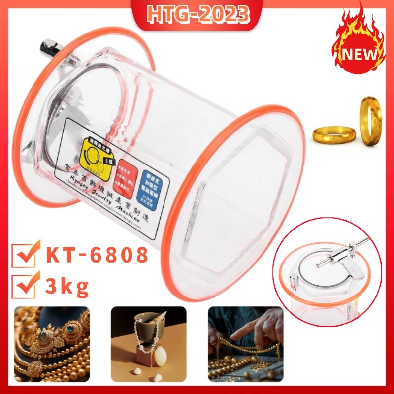 3kg Jewelry Polish Bucket Rotary Tumbler Surface Polisher Barrel For KT-6808