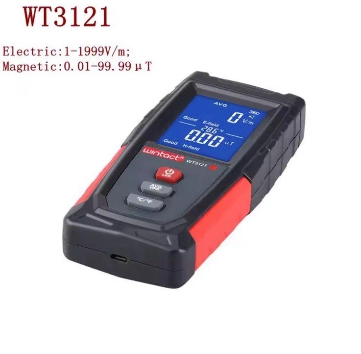 Wintact WT3121 Handheld EMF Meter 2-in-1 Digital Radiation Detector & Cable NIB