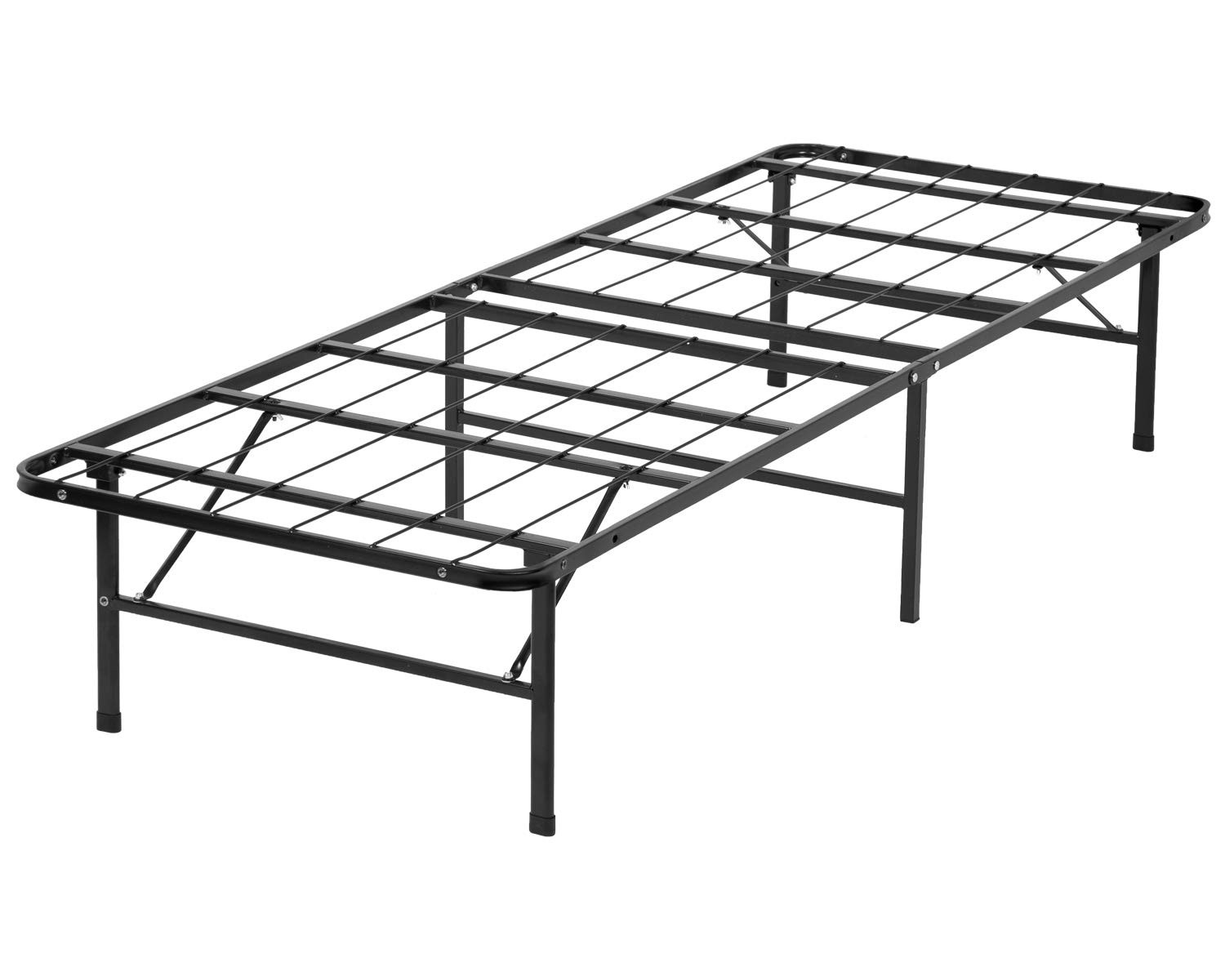 Black Metal Bed Frame Platform Twin Size 14 Inch Heavy Duty Steel Box Spring ...