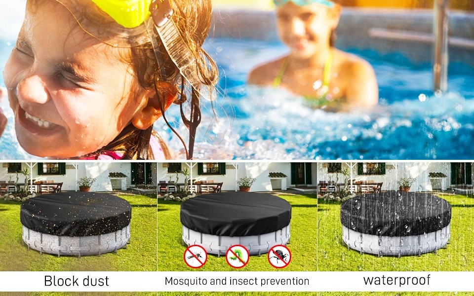 Circular Pool Cover Above Ground Waterproof Dutyproof 18 Ft D Multi accessory