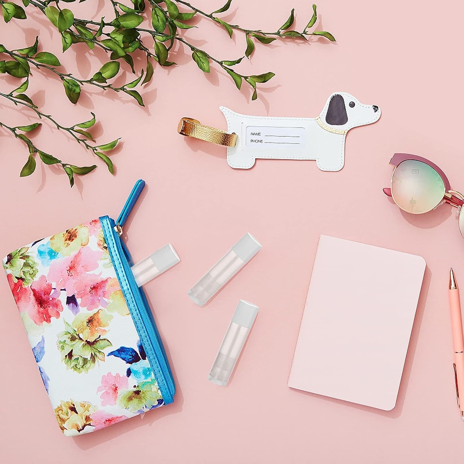 100 Pack 5.5ml Clear Empty Lip Balm Tubes with White Caps