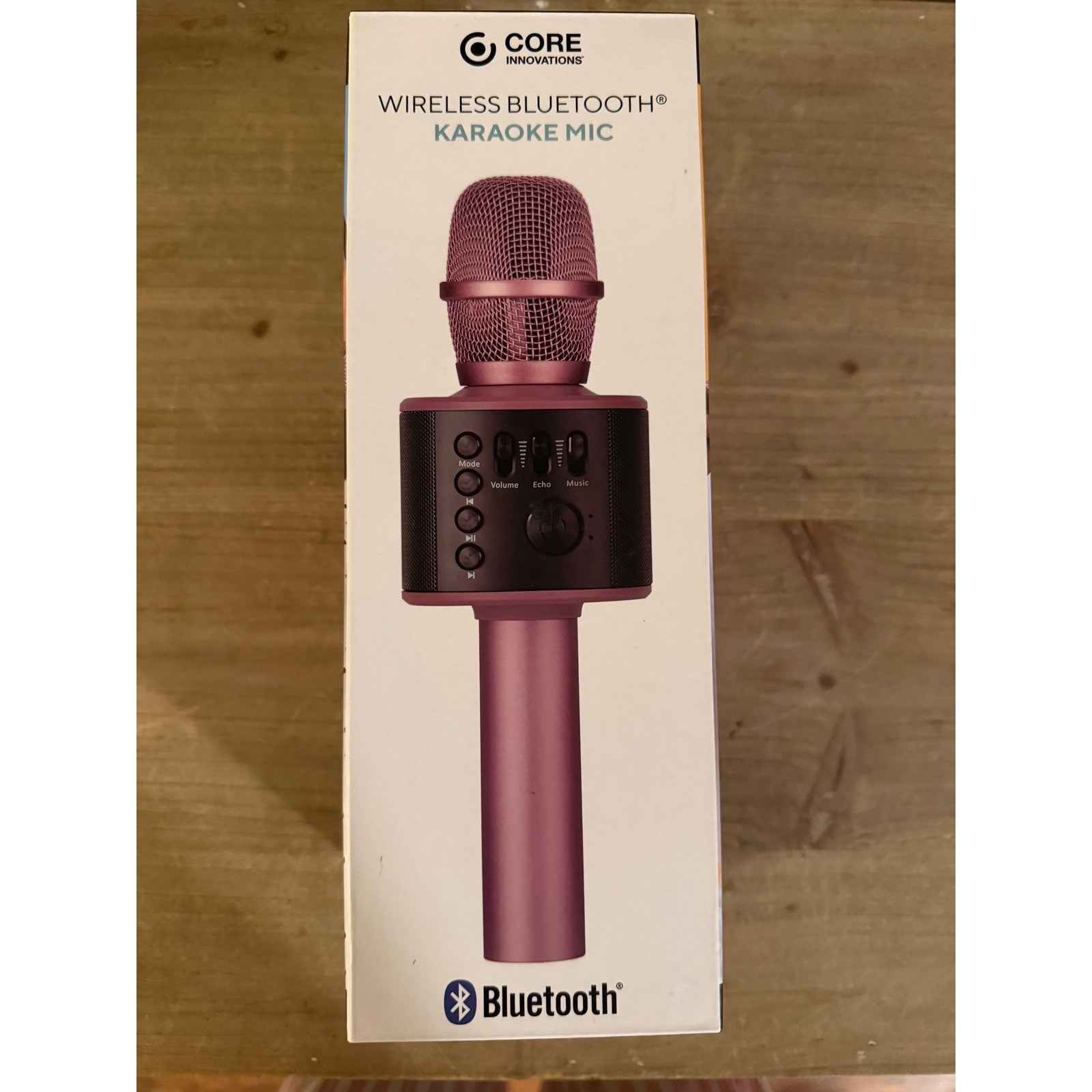 CORE Innovations Wireless Bluetooth Karaoke Microphone Rose Gold Duet Mode