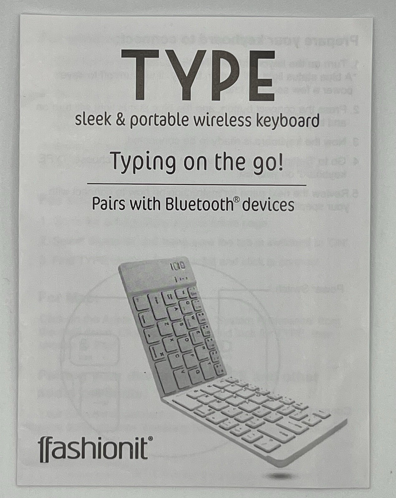 Fashionit Sleek Foldable Portable Wireless Bluetooth Keyboard