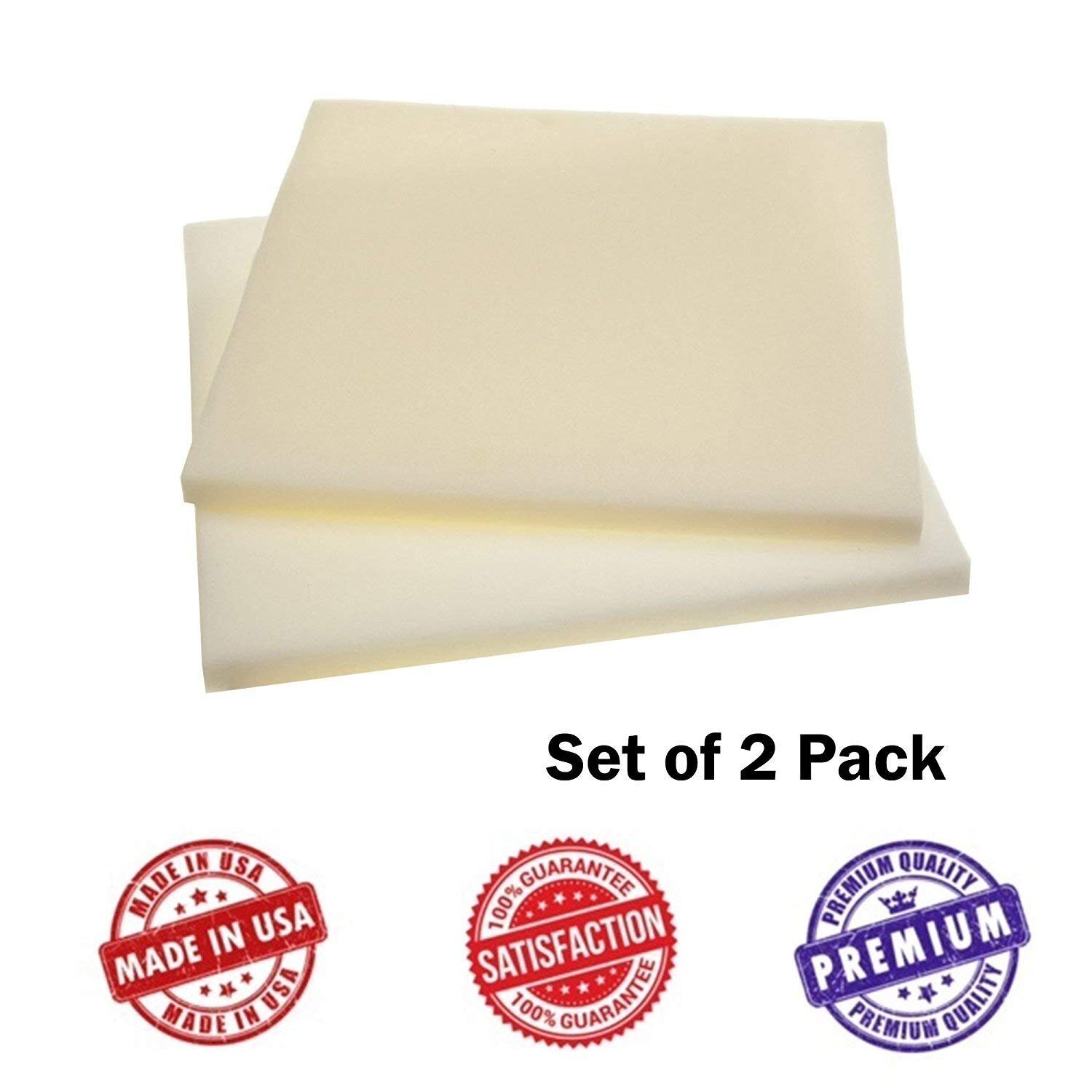 Dream Solutions USA Upholstery Visco Memory Foam Square Sheets 2 Pack...