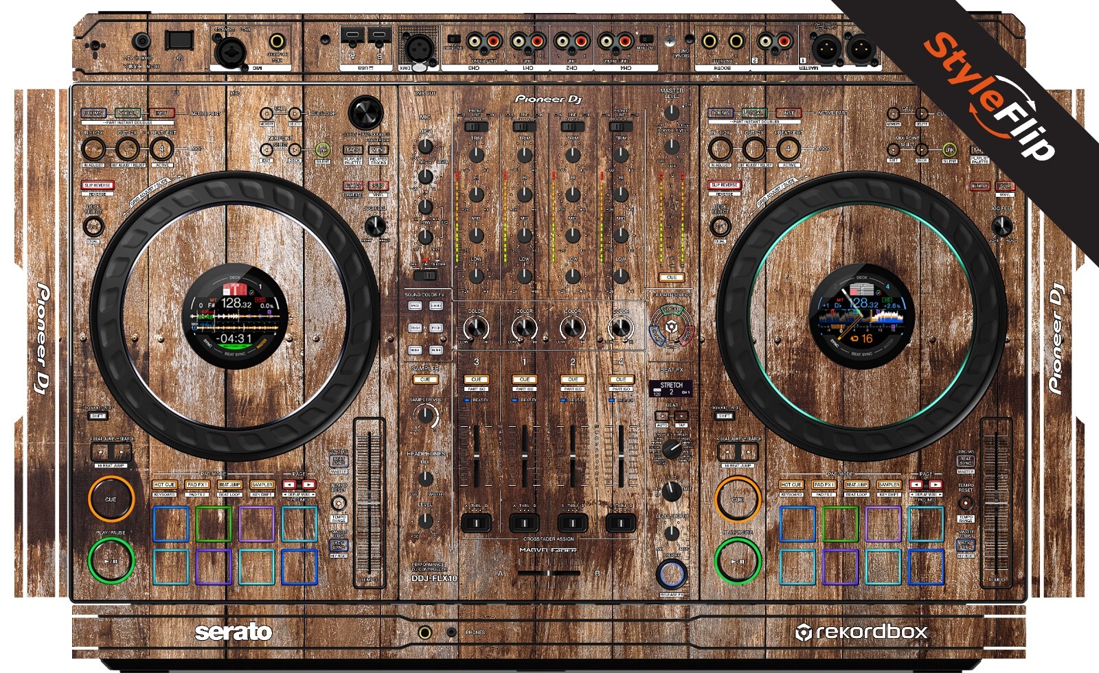 Pioneer DDJ-FLX10 Skin | Wood 1 | Protective Decal | StyleFlip Skins