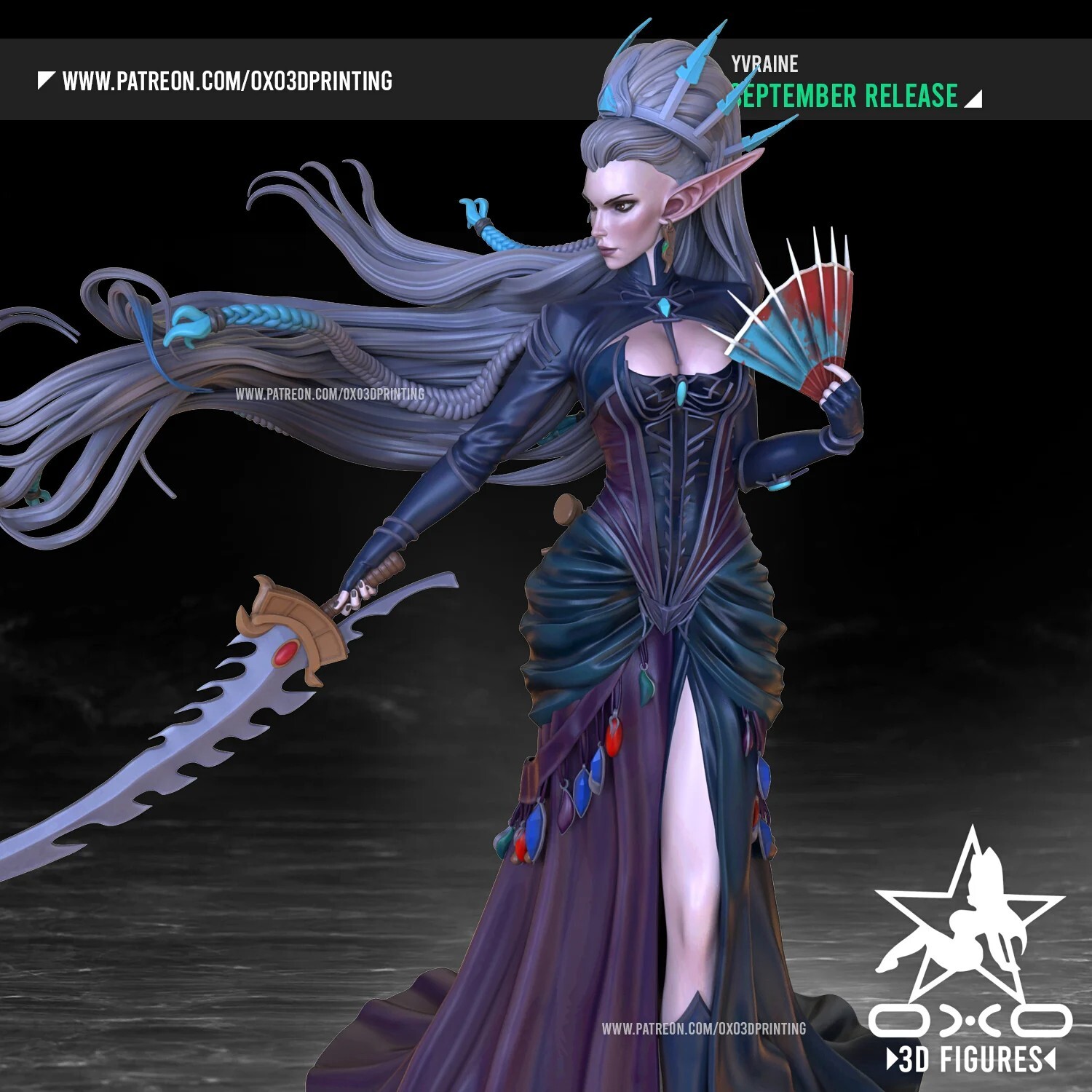 Yvraine  (1) Unpainted 60mm 3D printed resin model OXO
