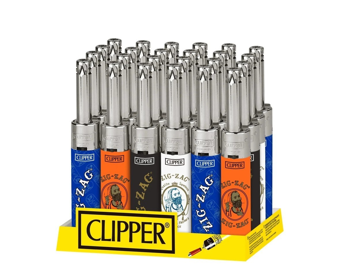 Clipper x Zig-Zag Safe Clipper Mini Tube Refillable Lighters – White Colors