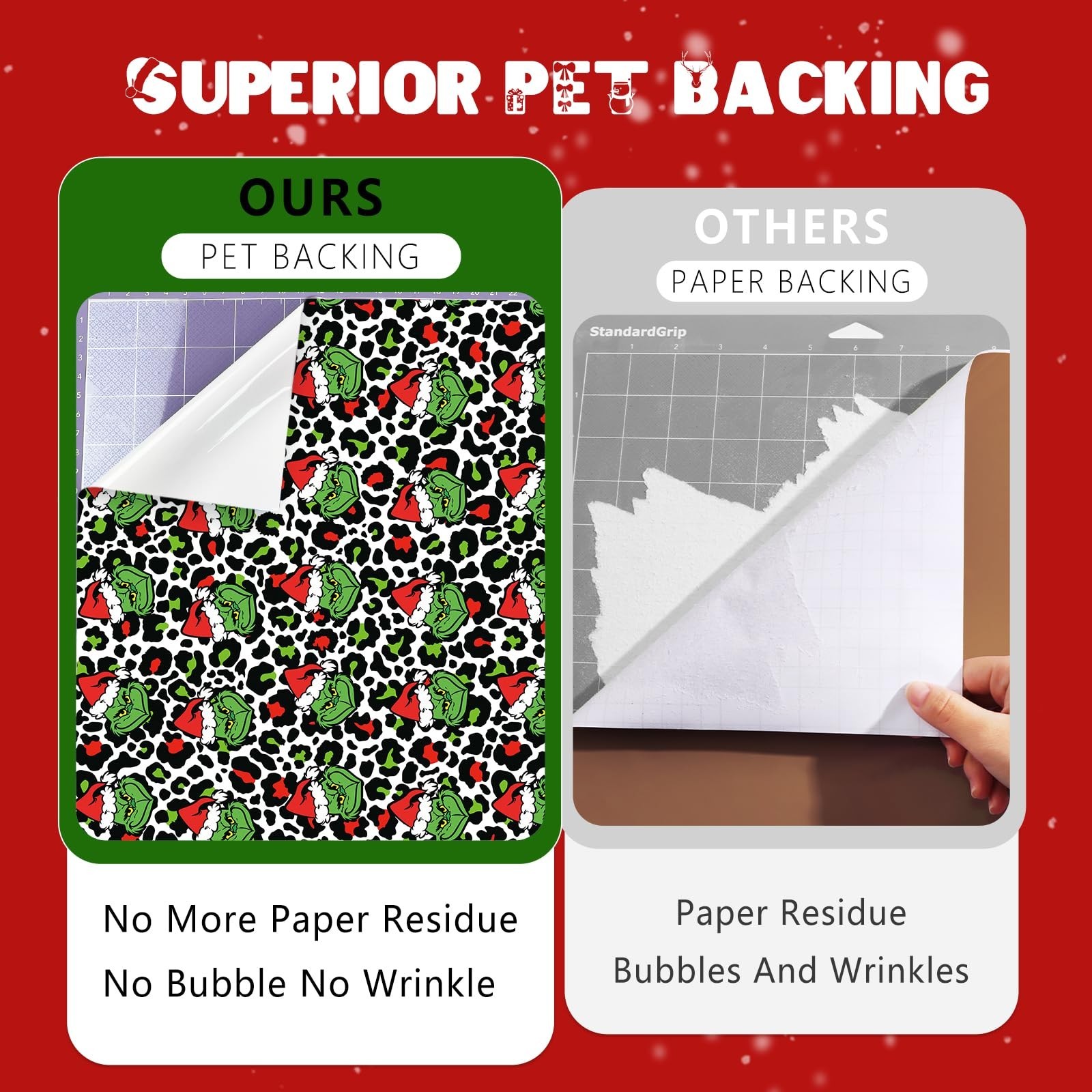 Christmas Permanent Adhesive Vinyl-12 Sheets 12'' x 10'' Leopard Pattern Self...