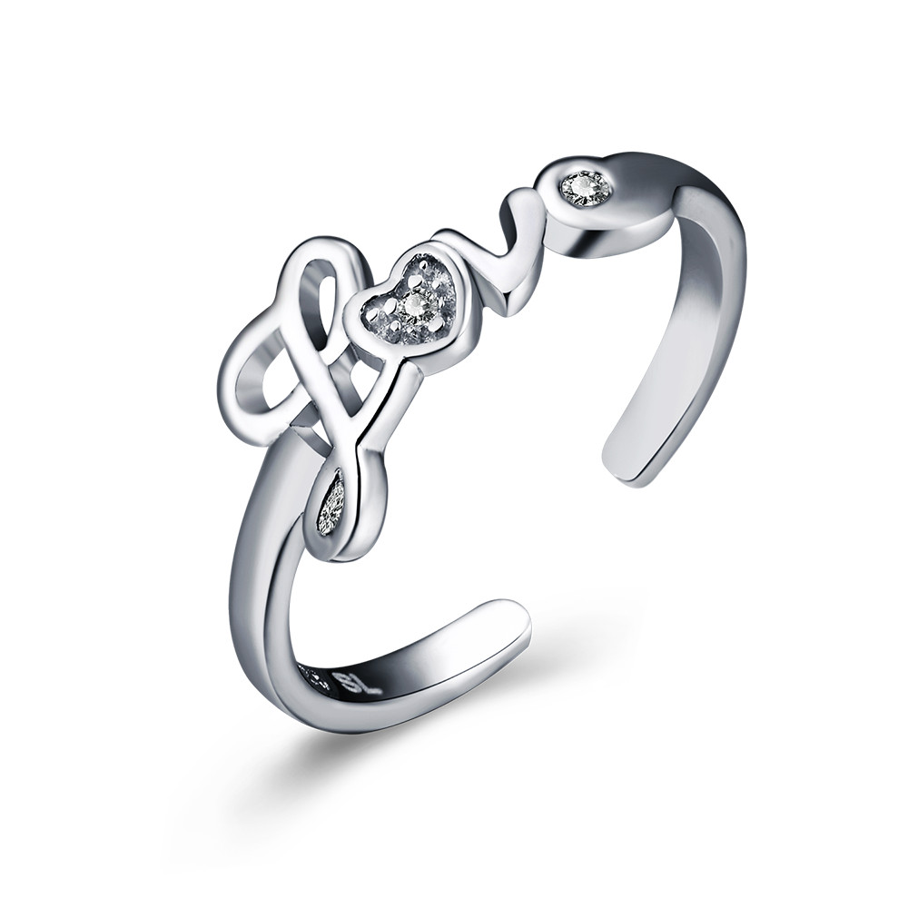 New 925 Solid Sterling Silver Love Style❤️ Adjustable  Toe ring