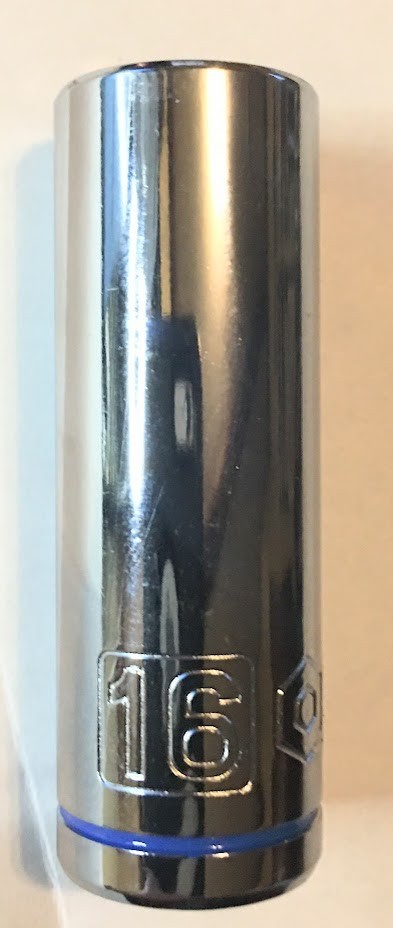 Quinn 16 mm x 3/8"  DrHi-Vis Deep Socket 6 Point Free USA Shipping