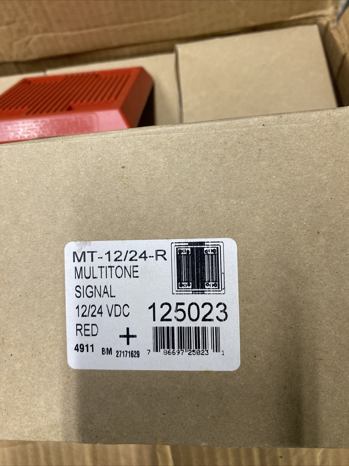 WHEELOCK MT-12/24-R 125023 Fire Alarm Multitone Signal Red (NEW IN BOX)