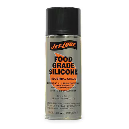 Jet-Lube 50641 Food Grade Silicone Lubricant, 12 Oz, Aerosol,