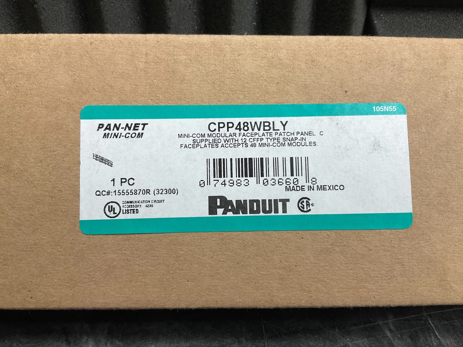 Panduit 48-Port Flat Patch Panel black CPP48WBLY ✨❤️✨ BRAND NEW!