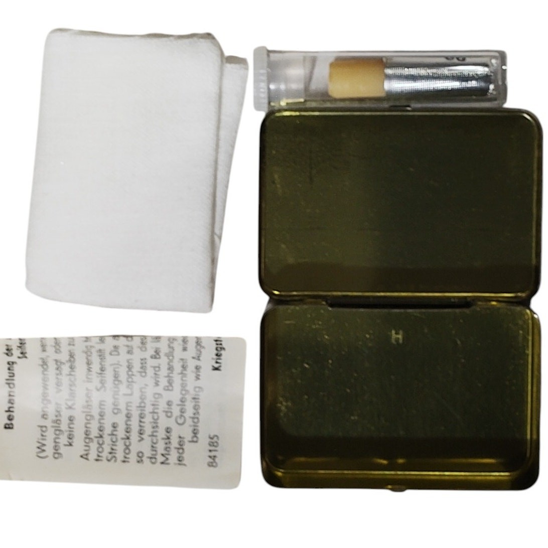 German Military Anti-Fog Eyeglass Soap Stick Treatment Kit – Gold Tin, WWII Era