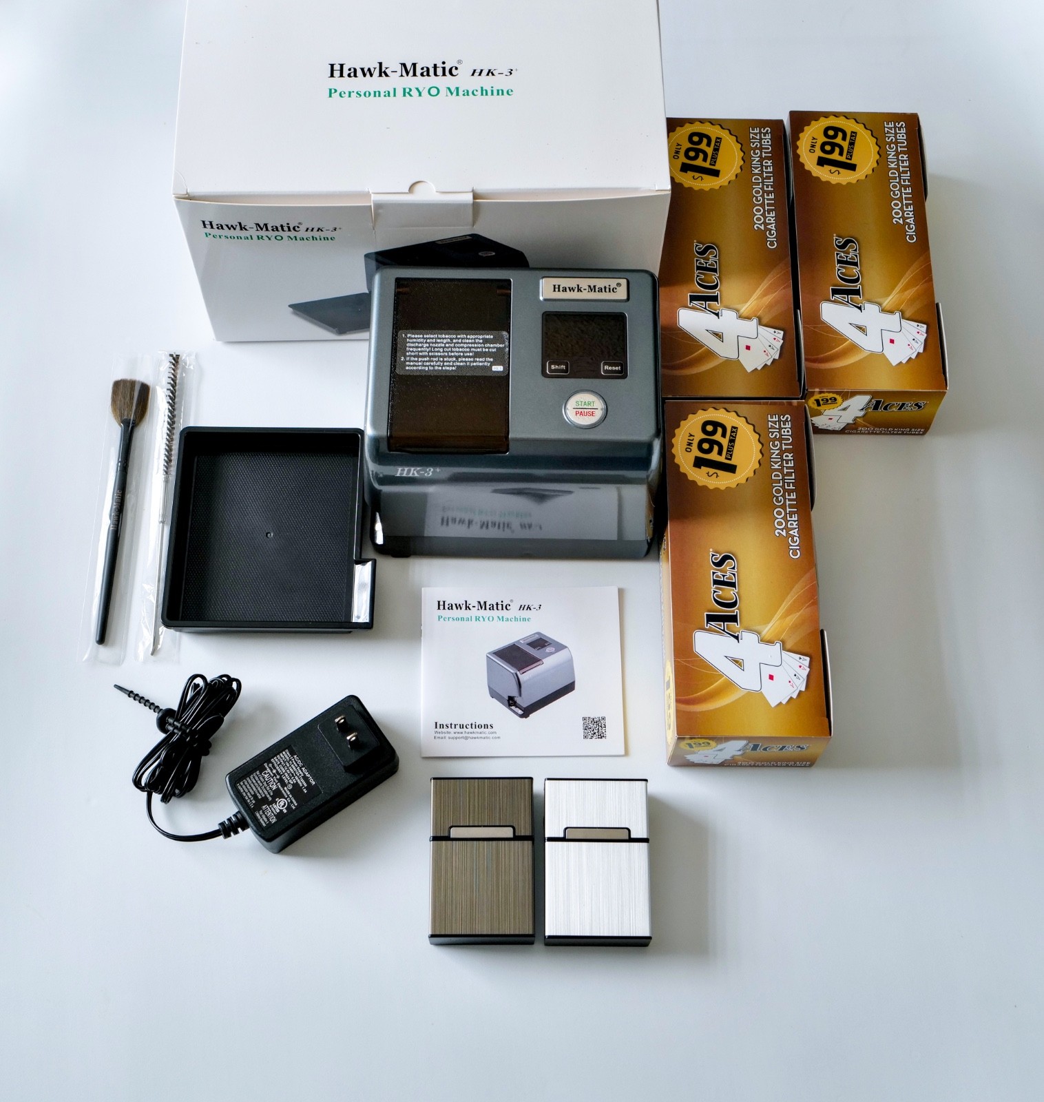 HawkMatic HK3+ Automatic Electric Cigarette Injector Machine Cigarette Roller