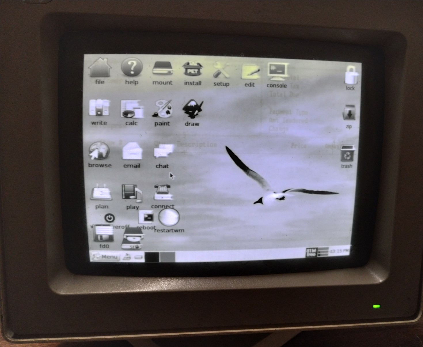 Vintage IBM Personal System/2 Monochrome Display 8503 CRT Works! Retro Read!
