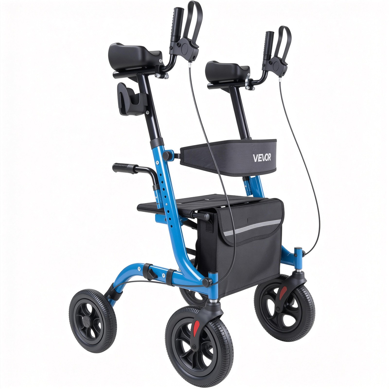 VEVOR Rollator Walker for Seniors Foldable Rolling Walker with PU Solid Wheels