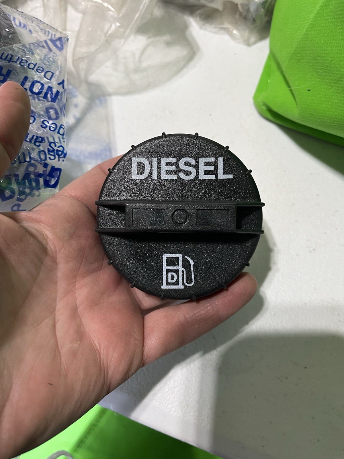 Diesel Fuel Cap Plastic, Black, 1 3/4" Diameter Threads, 2 3/4" Overall Diameter