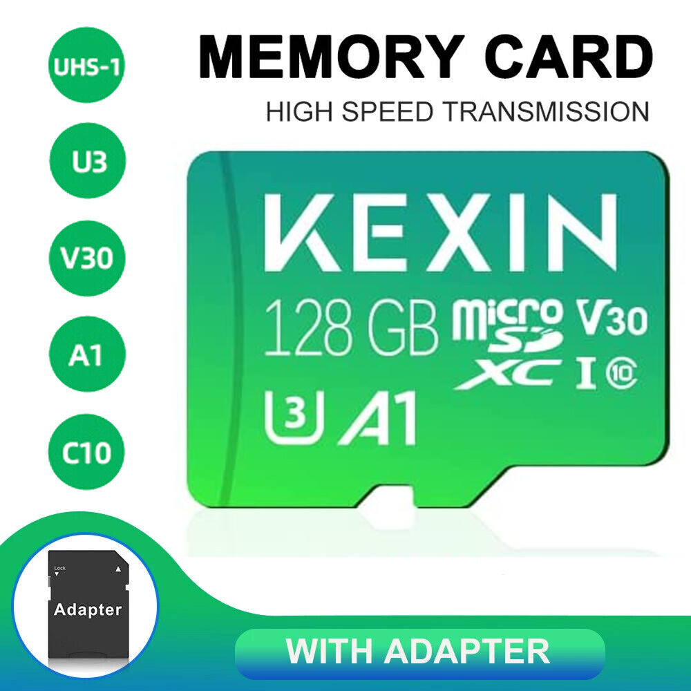 KEXIN 128 GB Micro SD Card Memory Card C10 U3 V30 MicroSDXC UHS-I Card TF Card
