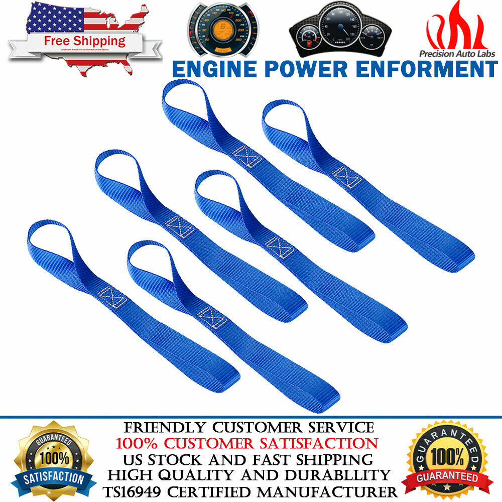 6 Pack Soft Loop Tie Down Straps 1500 Load Capacity & 4500Lbs Breaking Strength