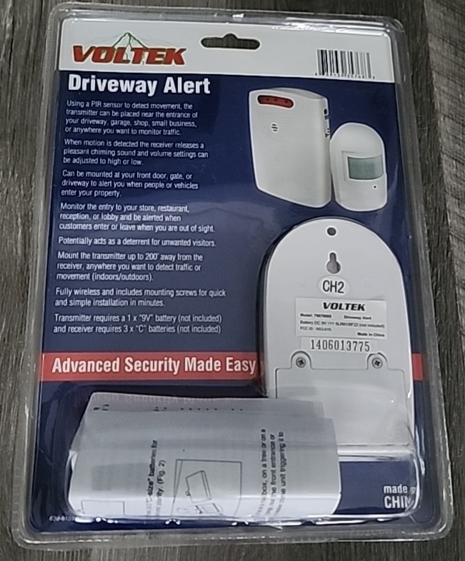 Wireless Driveway Alert Kit. Motion Activated Sensor. 200ft Range. B5