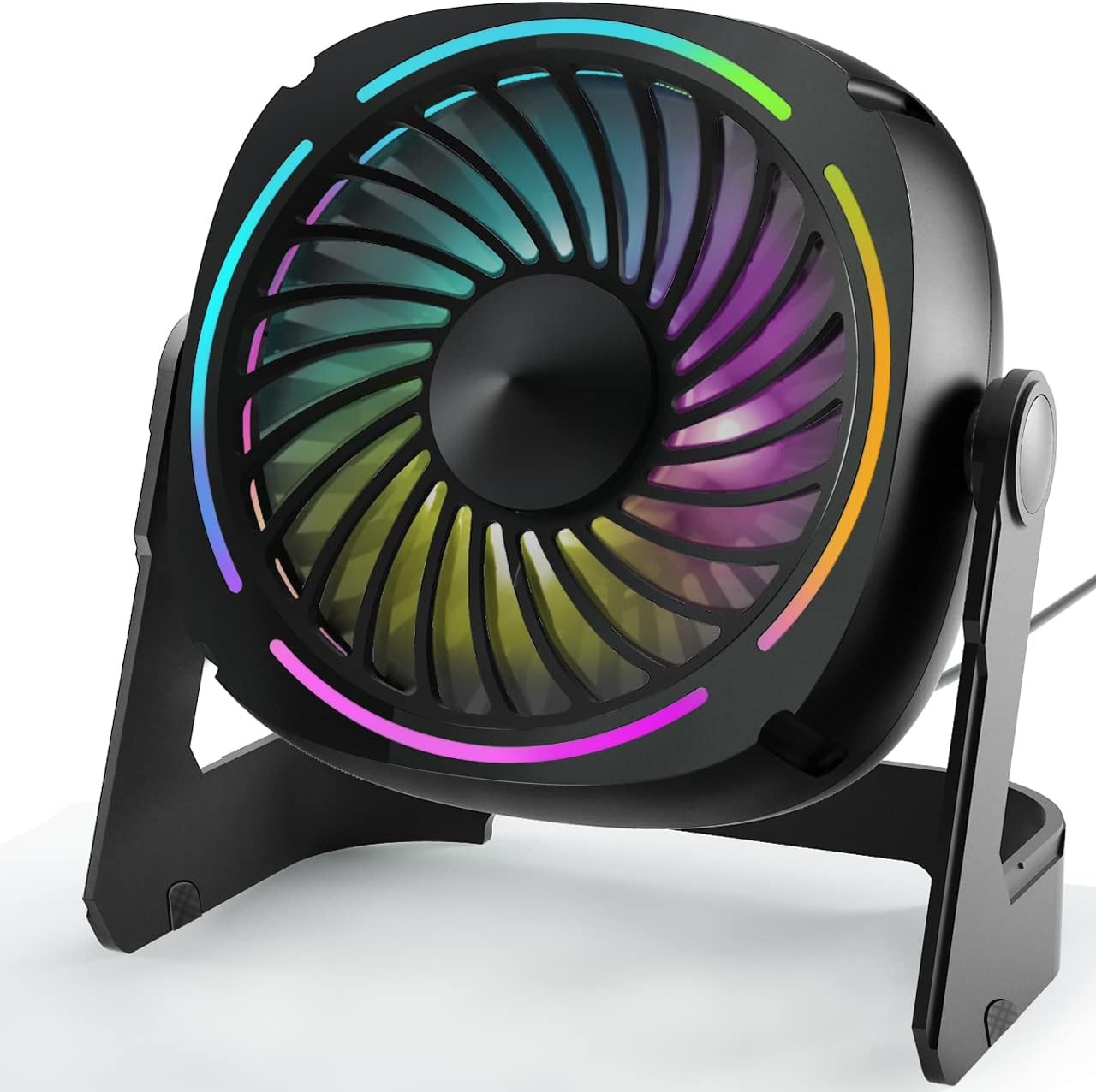 Small USB Desk Fan - 5.3 Inch Portable Table Fan with 3 Levels Air Flow, 8