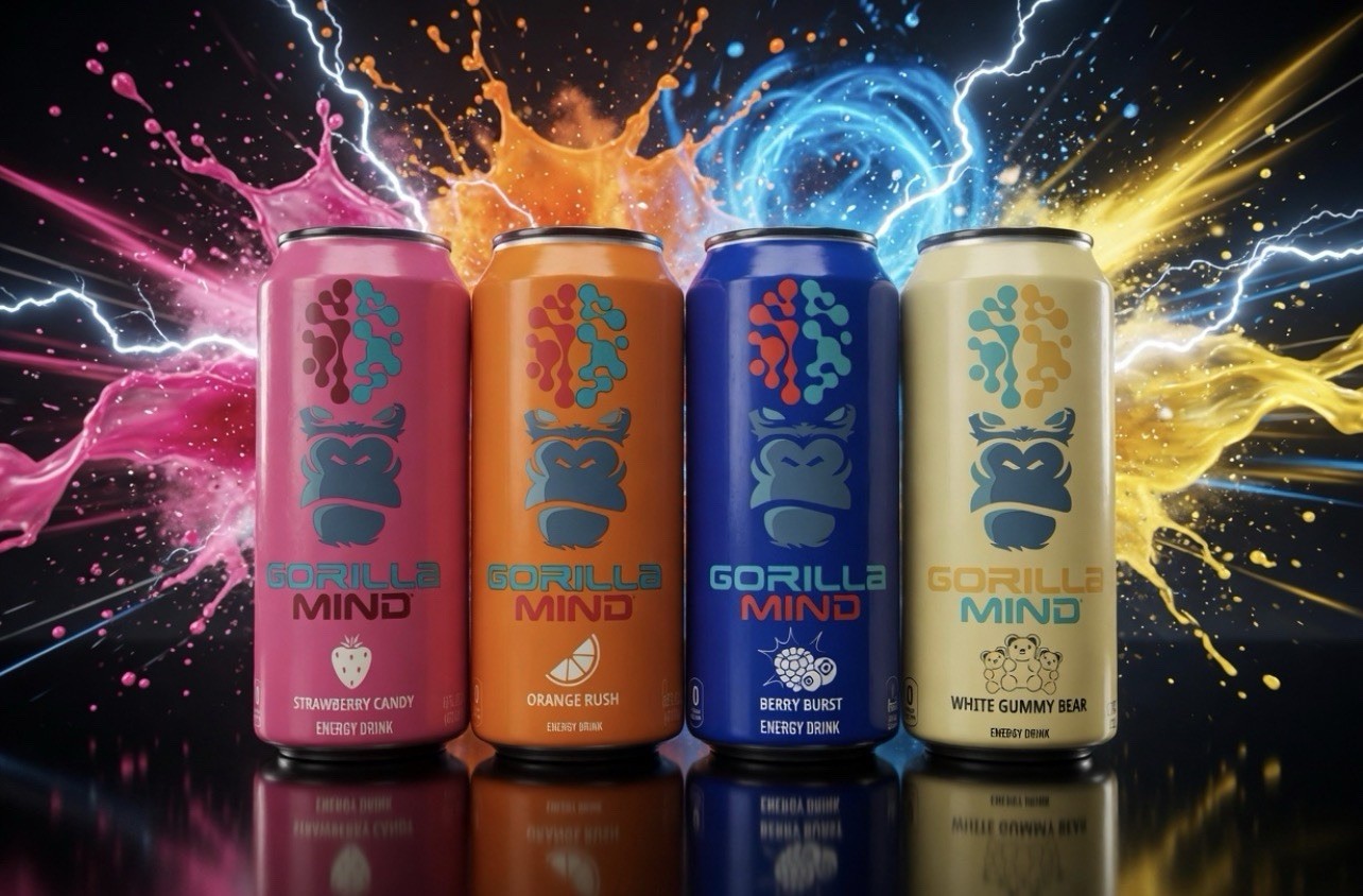 CUSTOM 4 Pack Gorilla Mind Energy Drink ⚡️DM w/ Your flavors, SEE DESCRIPTION!