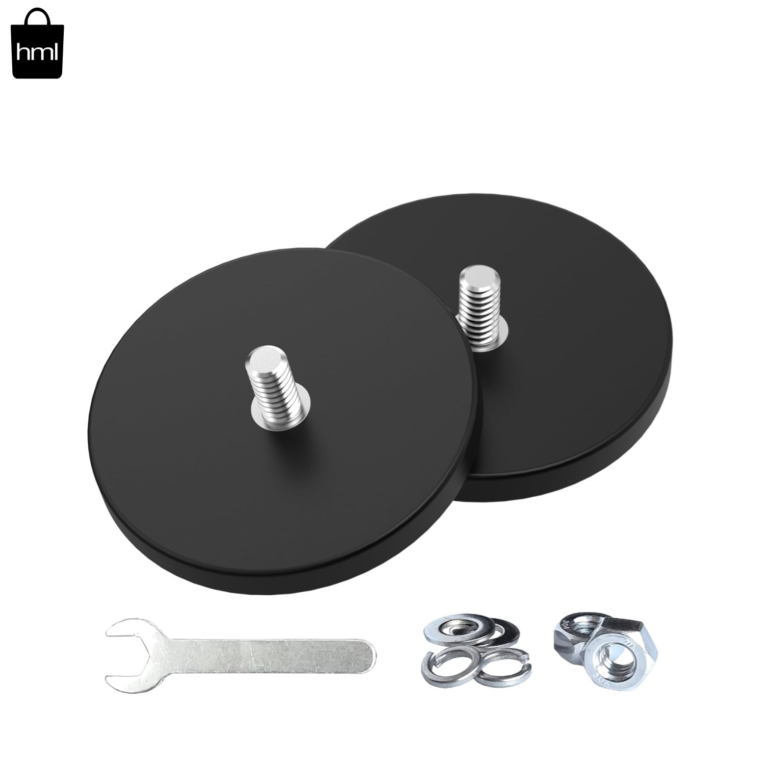 2 Strong Rubber-Coated Neodymium Magnets - 65 LB Pull Force for PTZ Cameras