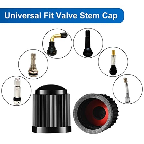 Tire Valve Caps has a Sealing Ring Tire Valve Stem Caps for 15PCS Black
