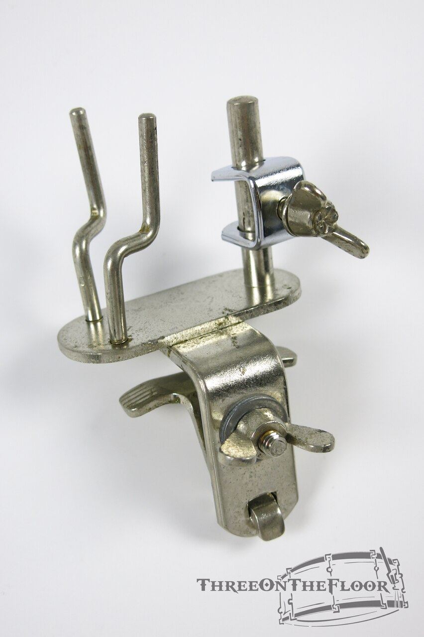 1940s-60s  Auxiliary Cow Bell Block Mount Nickel Plated Vintage Hardware : Lot08