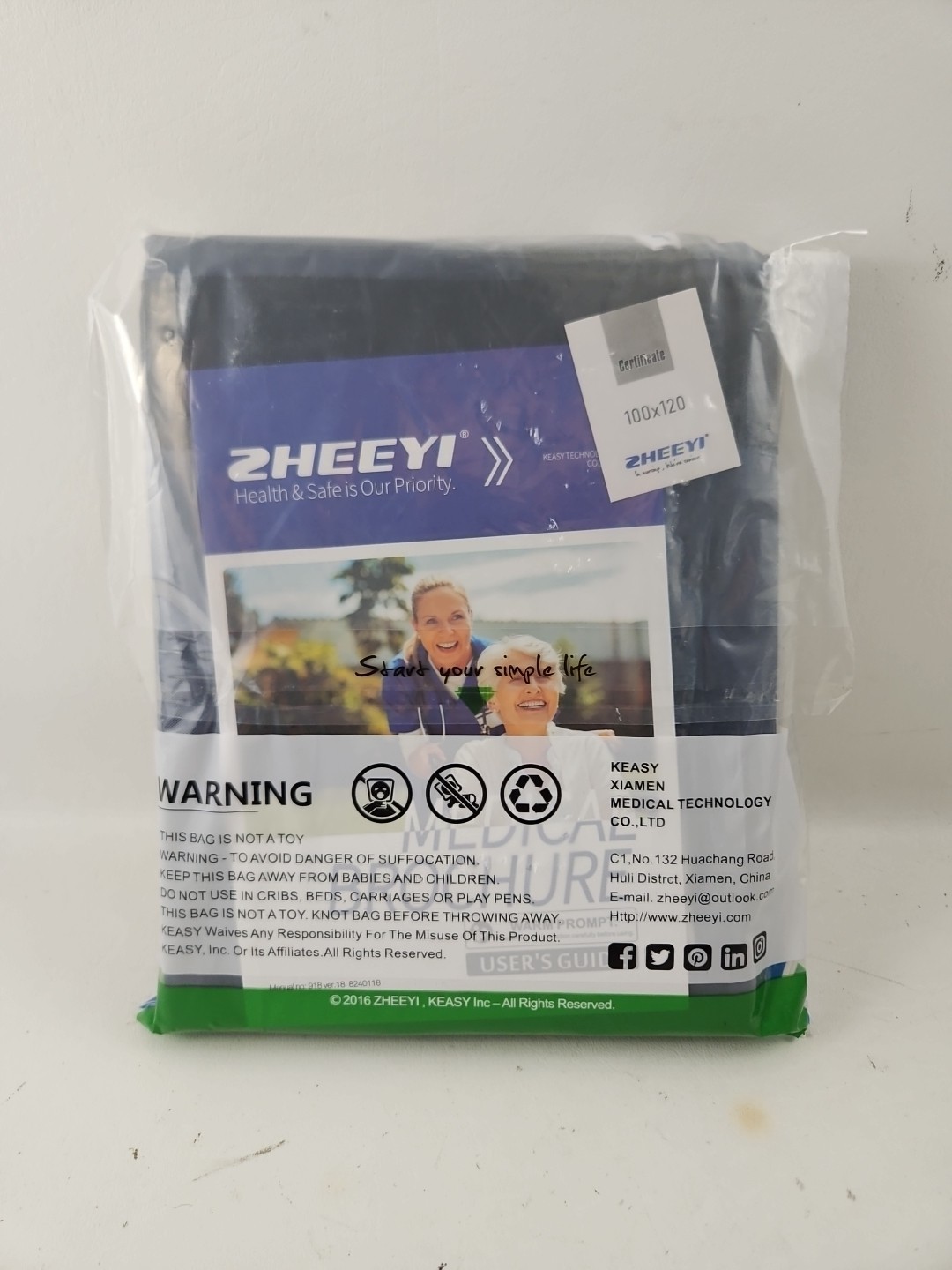 Zheeyi Positioning Bed Pad W/ Reinforced Handles 100x120 Patient Transfer Sheet