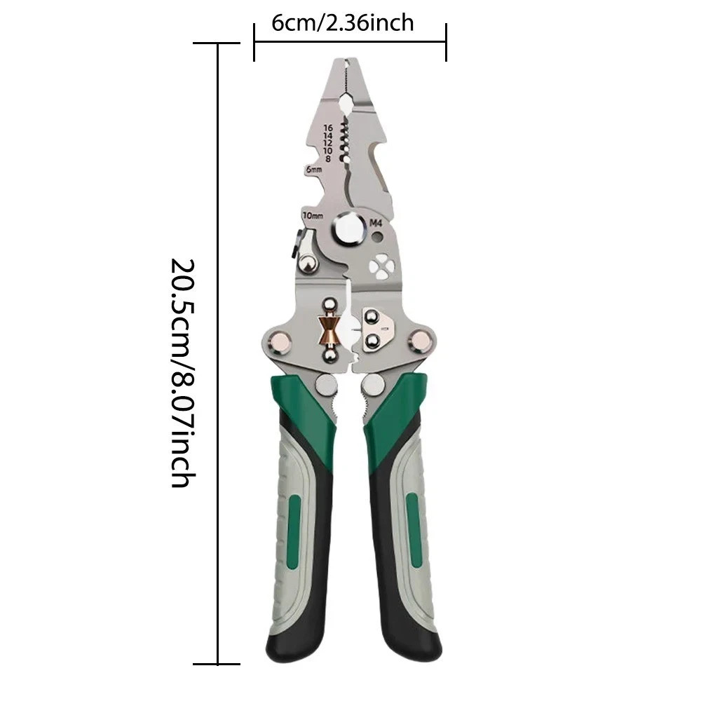 Multifunctional Folding Pliers Wire Stripper,Crimper Cable Cutter Pliers