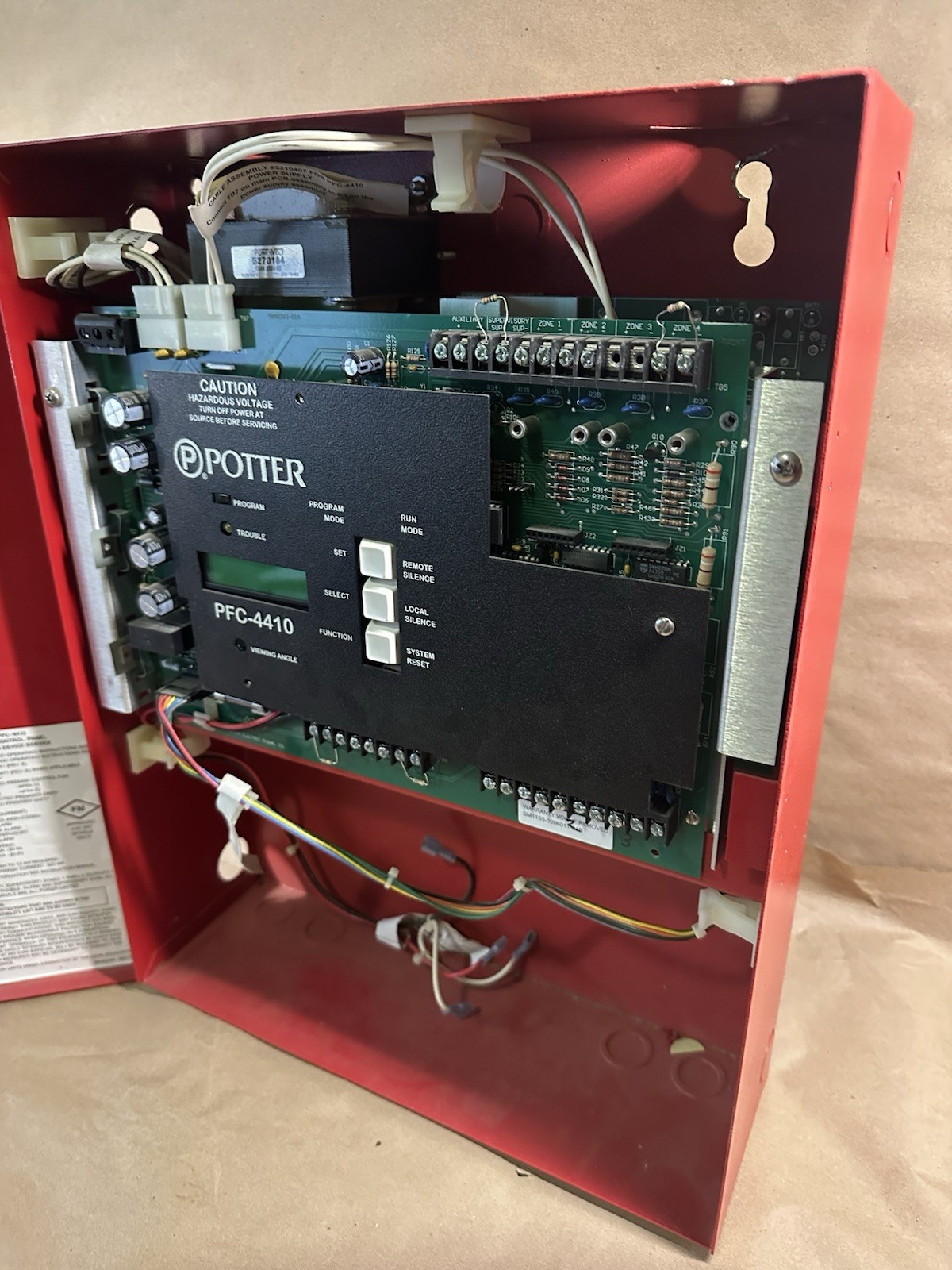 Potter PFC-4410 Fire Alarm Releasing Control Panel Untested No Key Unlocked