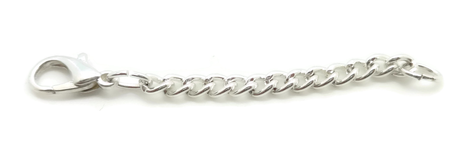 Silvertone Necklace or Bracelet 2" Extender with Lobster Clasp 3mm NWOT