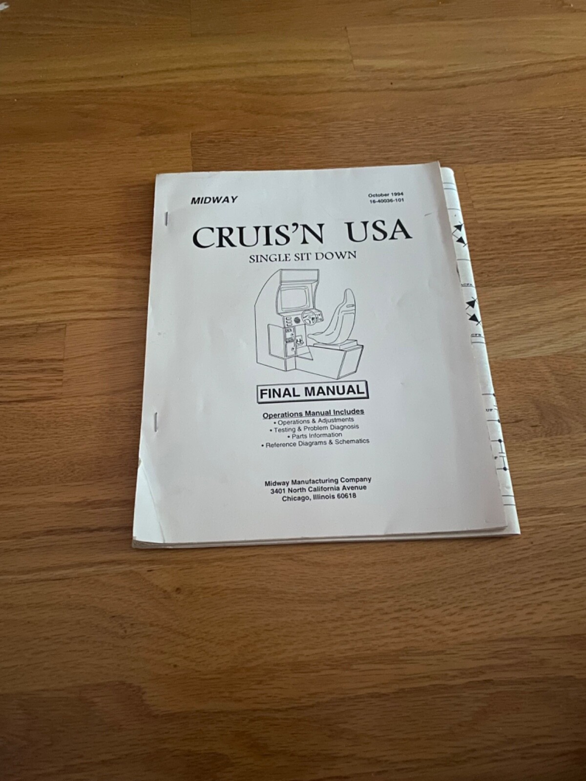 CRUIS'N USA s/d driving game operations FINAL MANUAL & adjustments diagnosis