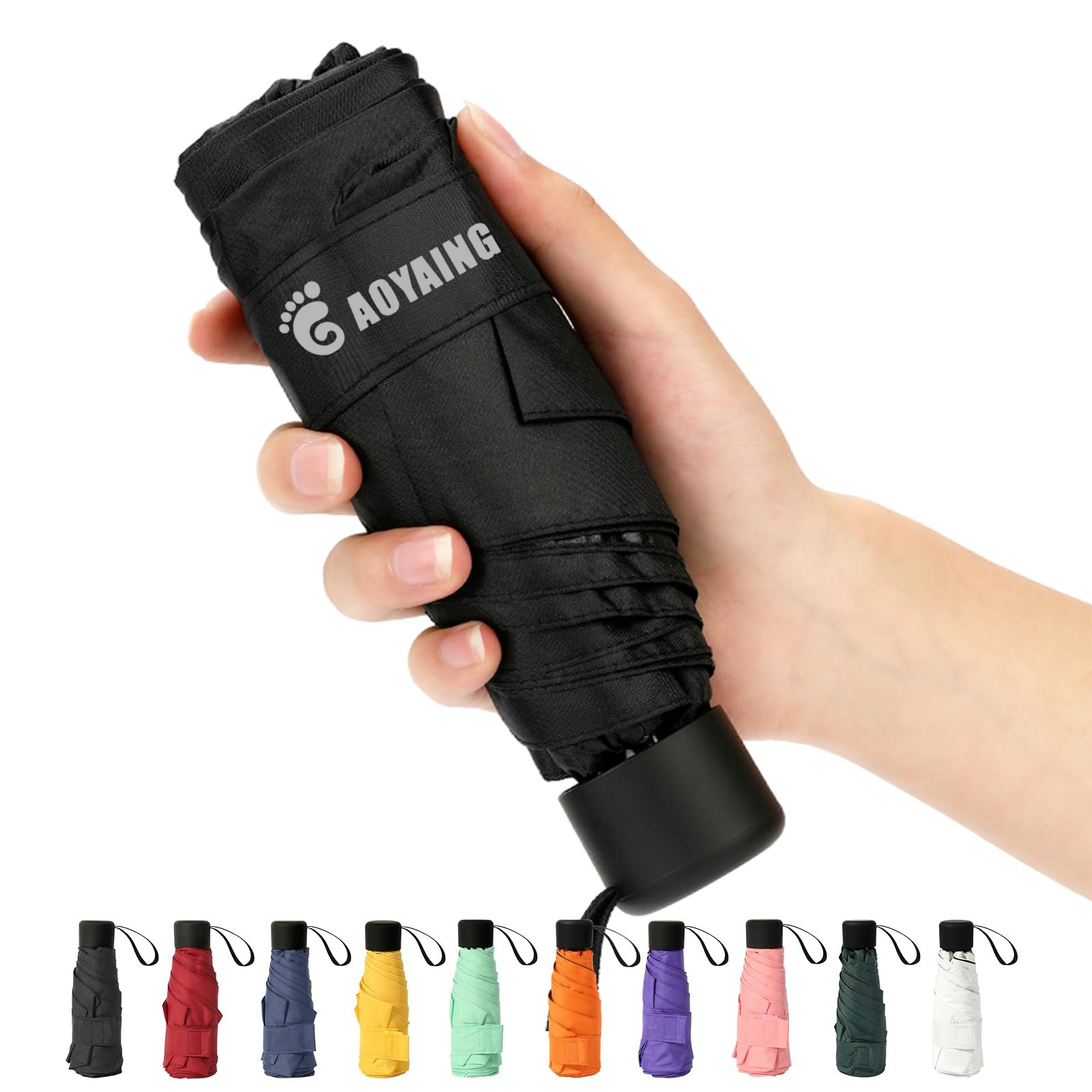 Small Mini Umbrella with Case by GAOYAINIG Light Compact Design Perfect for T...